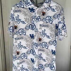Reyn Spooner Kentucky Wildcats Floral Polo - Blue, Gray, and Orange